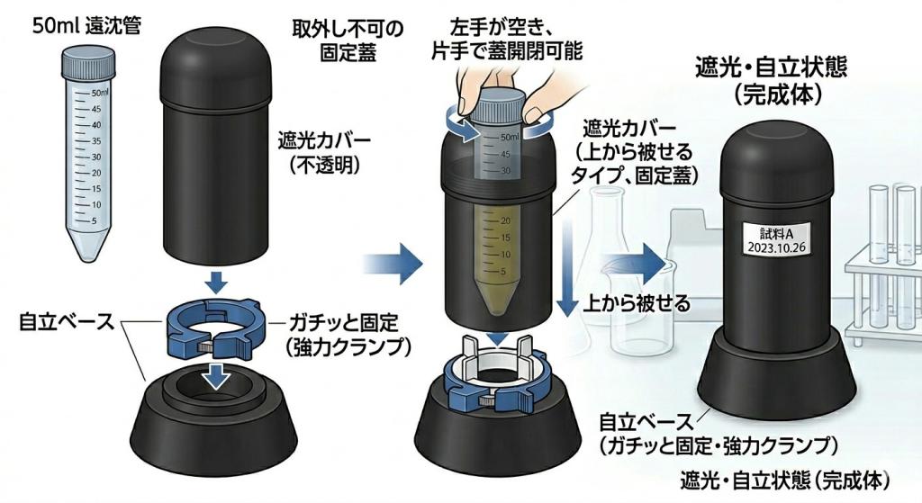 遠沈管用 遮光容器