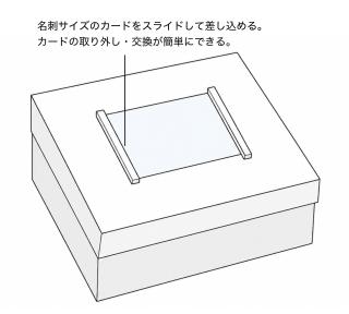 フタに名刺カードを差し替えられるフリーザーボックス